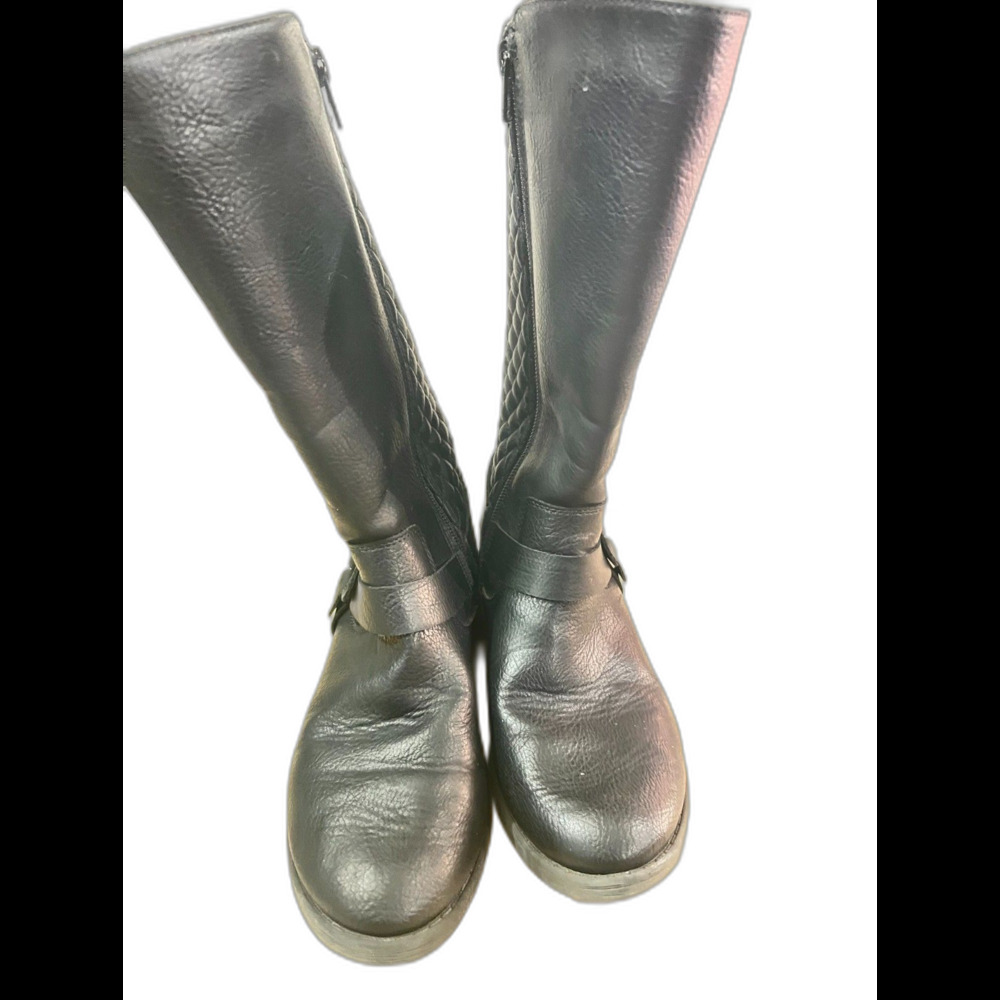 Wonder Nation- Girl’s- Zip Up Boots (Size 2) Black/ Silver Buckle Studs - Picture 10 of 10